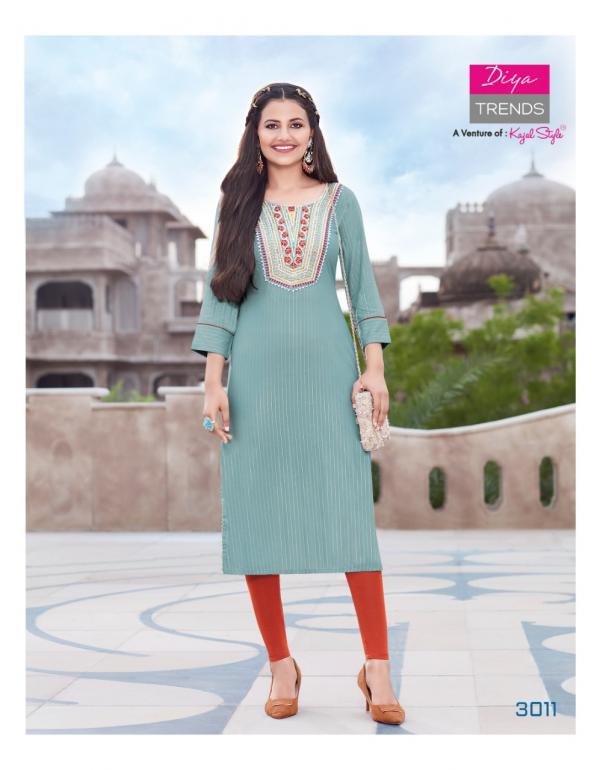 Diya Fashion Story vol 3 Rayon Designer Embroidery Work Kurti